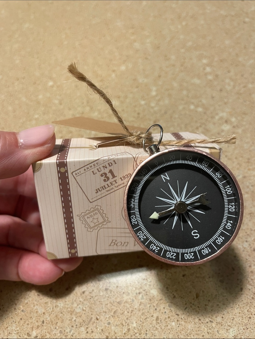 50 Wedding Gift Box Candy Boxes-Vintage Favor with compasses
